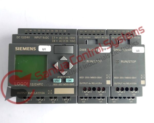 SIEMENS 6ED1 052-1MD00-0BA5 LOGO 12/24 RC X1 6ED1 055-1MB00-0BA1 LOGIC MODULE