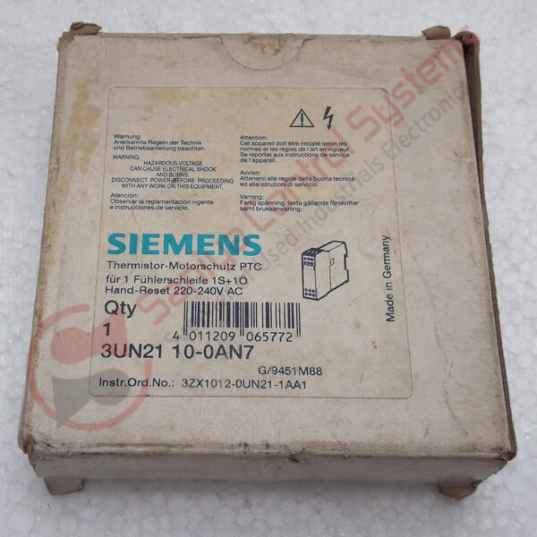 SIEMENS 3UN21 10-0AN7 THERMISTOR PROTECTION RELAY