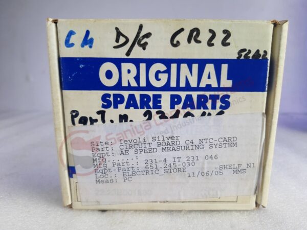 WARTSILA DESPEMES NTC-CARD 3V72H126 REV.1