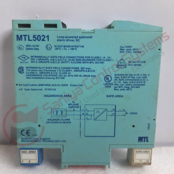 Mtl 5021 Loop Powered Solenoid/Alarm Driver
