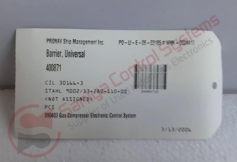 INTRINSPAK 002/13-280-110-001 SAFETY BARRIER INTRINSPAK 002/13-280-110-001 SAFETY BARRIER