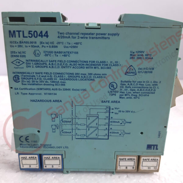 MEASUREMENT TECHNOLOGY MTL 5044 POWER TWO CHANNEL REPEATER POWER SUPPLY