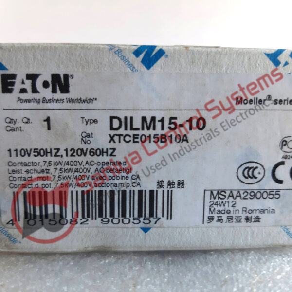 EATON XTCE015B10A DILM15-10 CONTACTOR